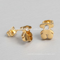 Simple Style Fashion Bear Stainless Steel Stud Earrings for Ladies ZZE003